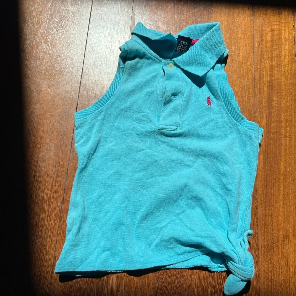 Ralph Lauren Kids VTG Y2K Turquoise Polo Tank